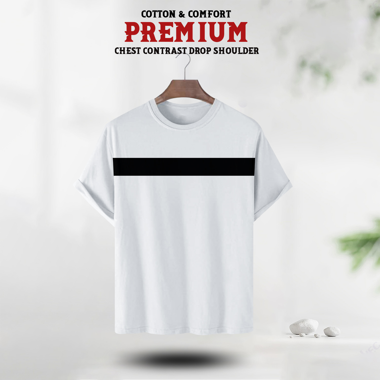 Soft Comfort Drop Shoulder Premium T-Shirt- cc white