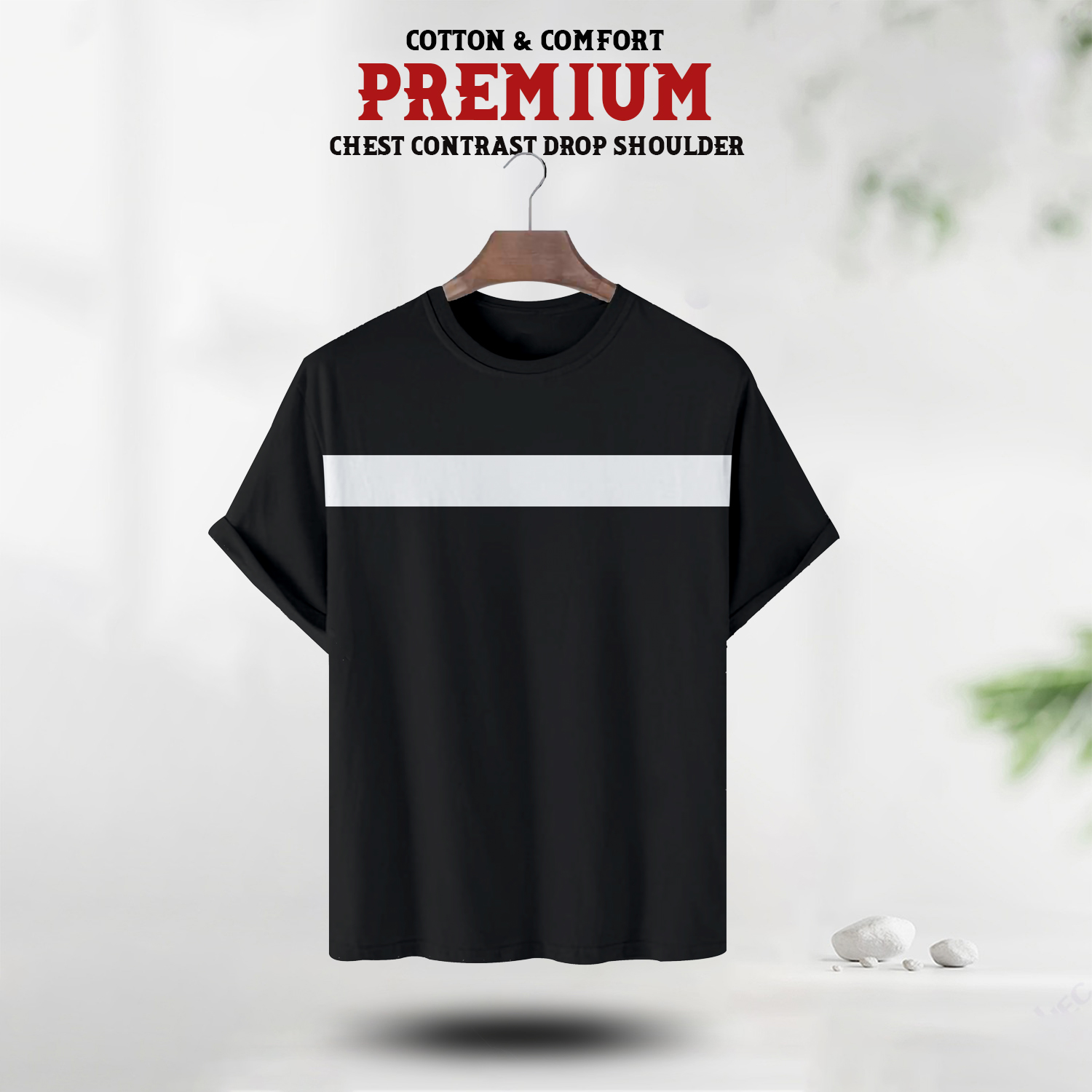 Soft Comfort Drop Shoulder Premium T-Shirt-cc black