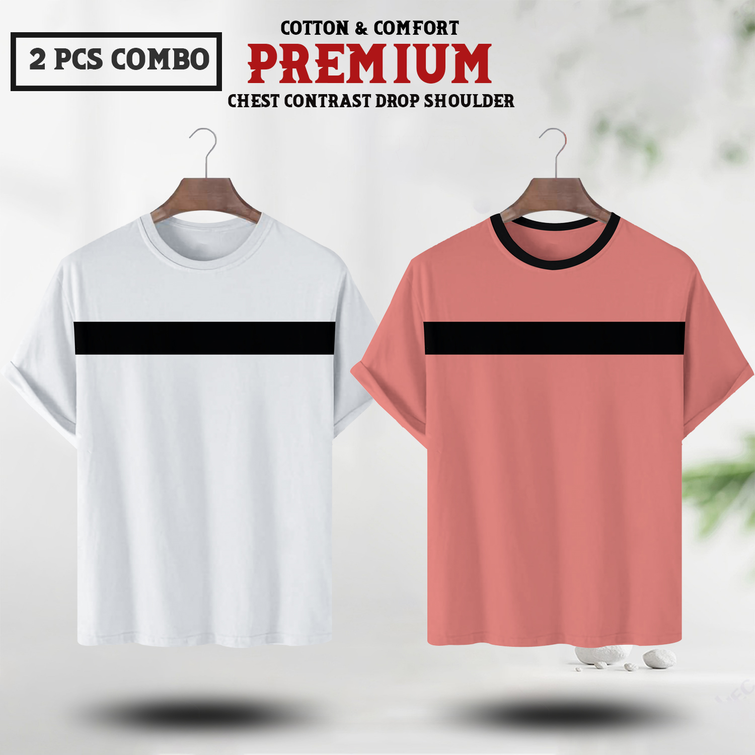 Soft Comfort Drop Shoulder Premium T-Shirt- cc white-cc piyaj
