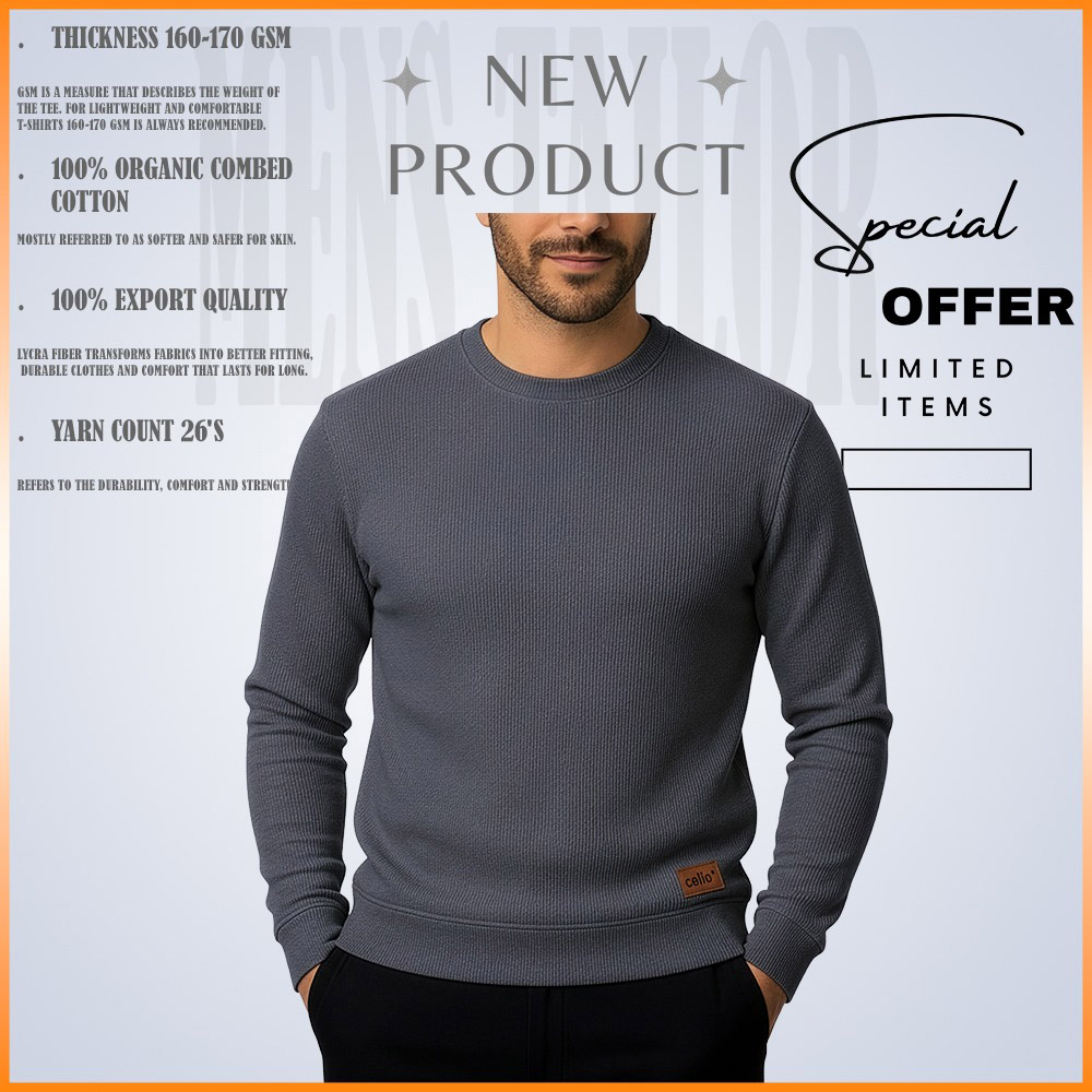 𝐒𝐨𝐥𝐢𝐝 𝐒𝐰𝐞𝐚𝐭𝐬𝐡𝐢𝐫𝐭 - Charcoal1 Pcs