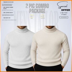 𝐓𝐮𝐫𝐭𝐥𝐞 𝐍𝐞𝐜𝐤 Cream-White 2 Pcs Combo