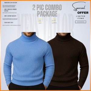 𝐓𝐮𝐫𝐭𝐥𝐞 𝐍𝐞𝐜𝐤 Sky Blue-Coffee 2 Pcs Combo