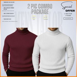 𝐓𝐮𝐫𝐭𝐥𝐞 𝐍𝐞𝐜𝐤 Maroon-White 2 Pcs Combo