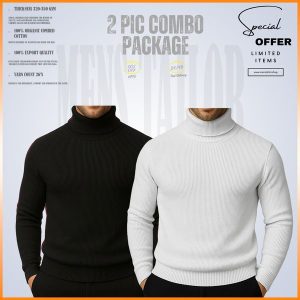 𝐓𝐮𝐫𝐭𝐥𝐞 𝐍𝐞𝐜𝐤 Black-White 2 Pcs Combo