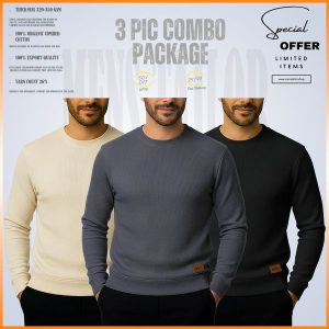 𝐒𝐨𝐥𝐢𝐝 𝐒𝐰𝐞𝐚𝐭𝐬𝐡𝐢𝐫𝐭 Light Lemon - Charcoal - Black 3 Pcs Combo