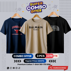 C-70 Premium Luxury Brand 3Pcs Combo T-shirt