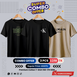 C-76 Premium Luxury Brand 3Pcs Combo T-shirt
