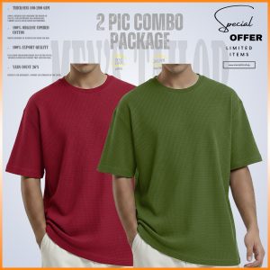 𝐖𝐚𝐟𝐟𝐥𝐞 𝐃𝐫𝐨𝐩 𝐒𝐡𝐨𝐮𝐥𝐝𝐞𝐫_ 2 pic Combo Offer 200+ GSM_ 𝑪𝒐𝒕𝒕𝒐𝒏 𝒇𝒂𝒃𝒓𝒊𝒄 - Maroon - Olive