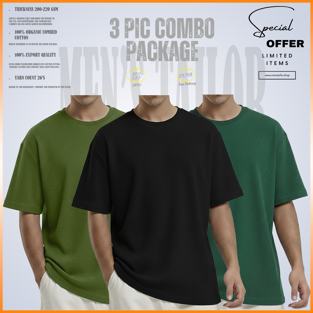 𝐖𝐚𝐟𝐟𝐥𝐞 𝐃𝐫𝐨𝐩 𝐒𝐡𝐨𝐮𝐥𝐝𝐞𝐫_ 𝐅𝐫𝐞𝐞 𝐃𝐞𝐥𝐢𝐯𝐞𝐫𝐲_ 3 pic Combo Offer 200+ GSM_ 𝑪𝒐𝒕𝒕𝒐𝒏 𝒇𝒂𝒃𝒓𝒊𝒄 - Olive - Black - Green