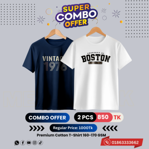 2C84 Premium Luxury Brand 2Pcs Combo T-shirt