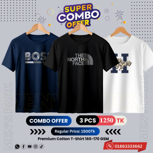 C-68 Premium Luxury Brand 3Pcs Combo T-shirt