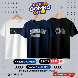 C-66 Premium Luxury Brand 3Pcs Combo T-shirt