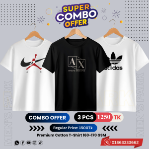 C-64 Premium Luxury Brand 3Pcs Combo T-shirt