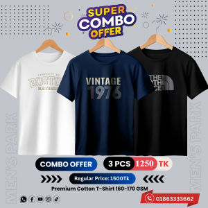 C-62 Premium Luxury Brand 3Pcs Combo T-shirt