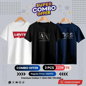 C-61 Premium Luxury Brand 3Pcs Combo T-shirt