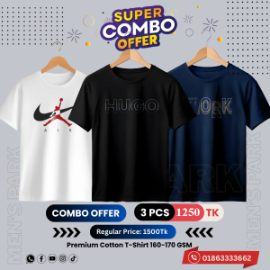 C-63 Premium Luxury Brand 3Pcs Combo T-shirt